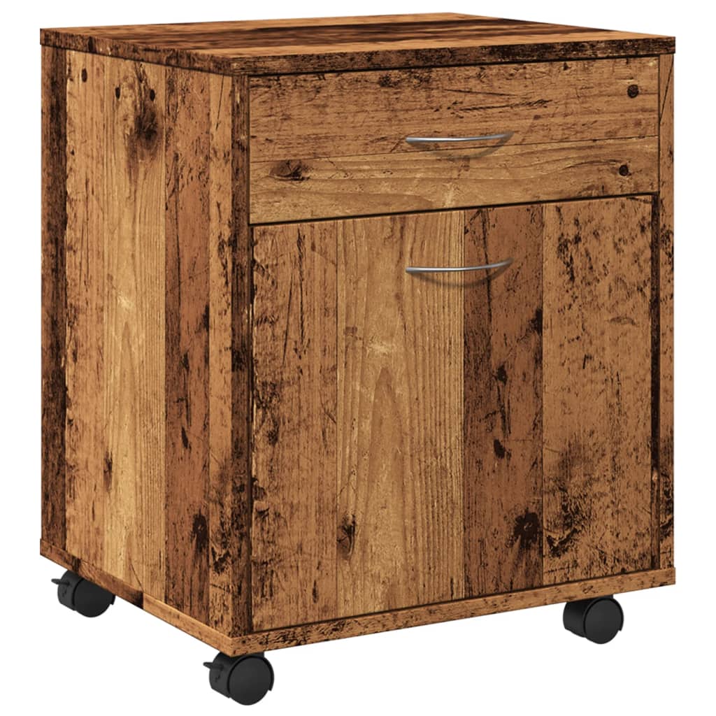 Armadietto con Ruote Legno Antico 45x38x54 cm Legno Multistrato | homemem39