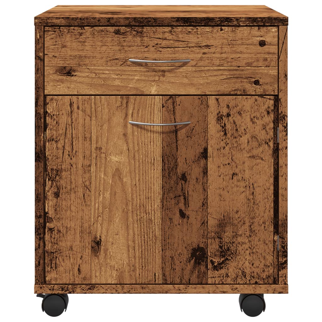 Armadietto con Ruote Legno Antico 45x38x54 cm Legno Multistrato | homemem39