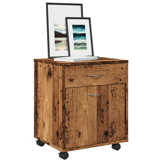 Armadietto con Ruote Legno Antico 45x38x54 cm Legno Multistrato - homemem39