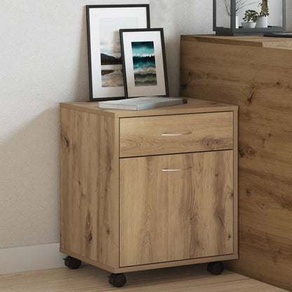 Armadietto con Ruote Rovere Artigianale 45x38x54 cm Truciolato | homemem39
