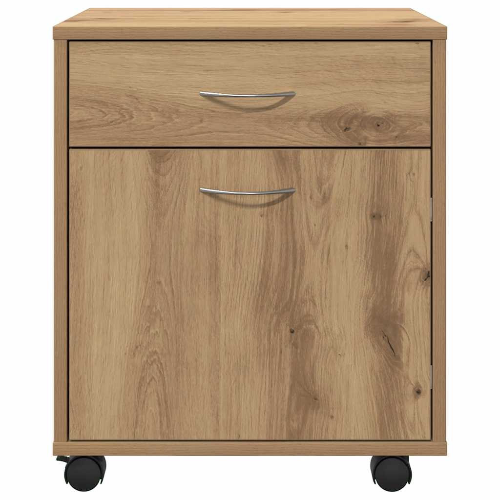 Armadietto con Ruote Rovere Artigianale 45x38x54 cm Truciolato | homemem39