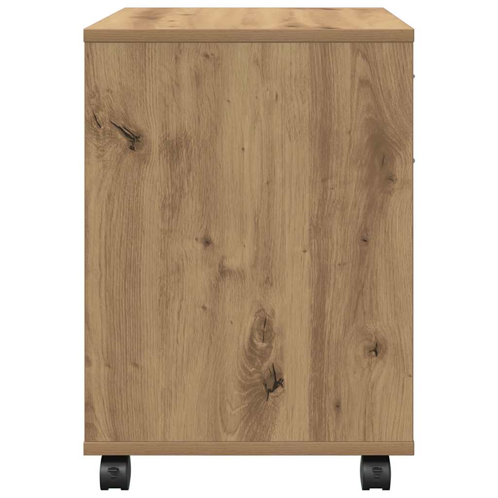 Armadietto con Ruote Rovere Artigianale 45x38x54 cm Truciolato | homemem39