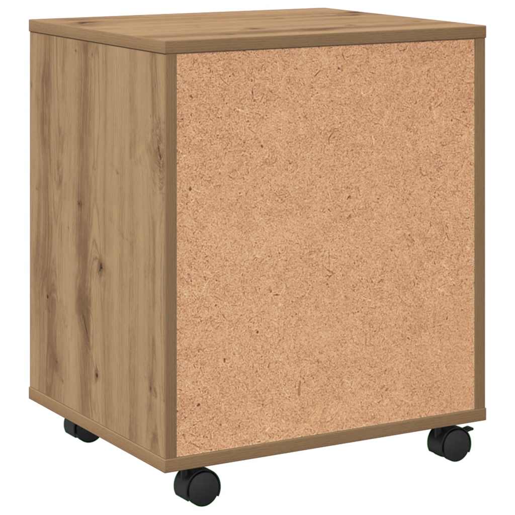 Armadietto con Ruote Rovere Artigianale 45x38x54 cm Truciolato | homemem39