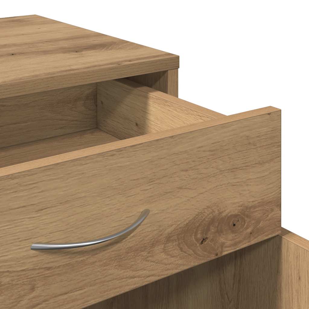 Armadietto con Ruote Rovere Artigianale 45x38x54 cm Truciolato | homemem39