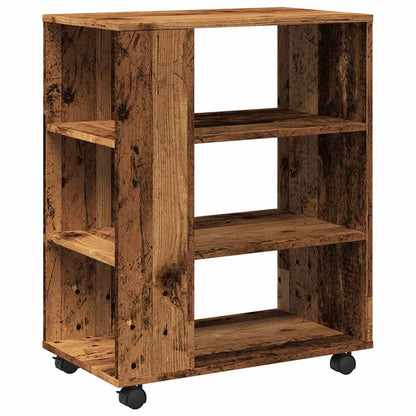 Mobiletto con Ruote Legno Antico 60x35x75 cm Legno Multistrato | homemem39