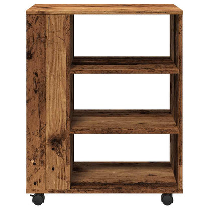 Mobiletto con Ruote Legno Antico 60x35x75 cm Legno Multistrato | homemem39
