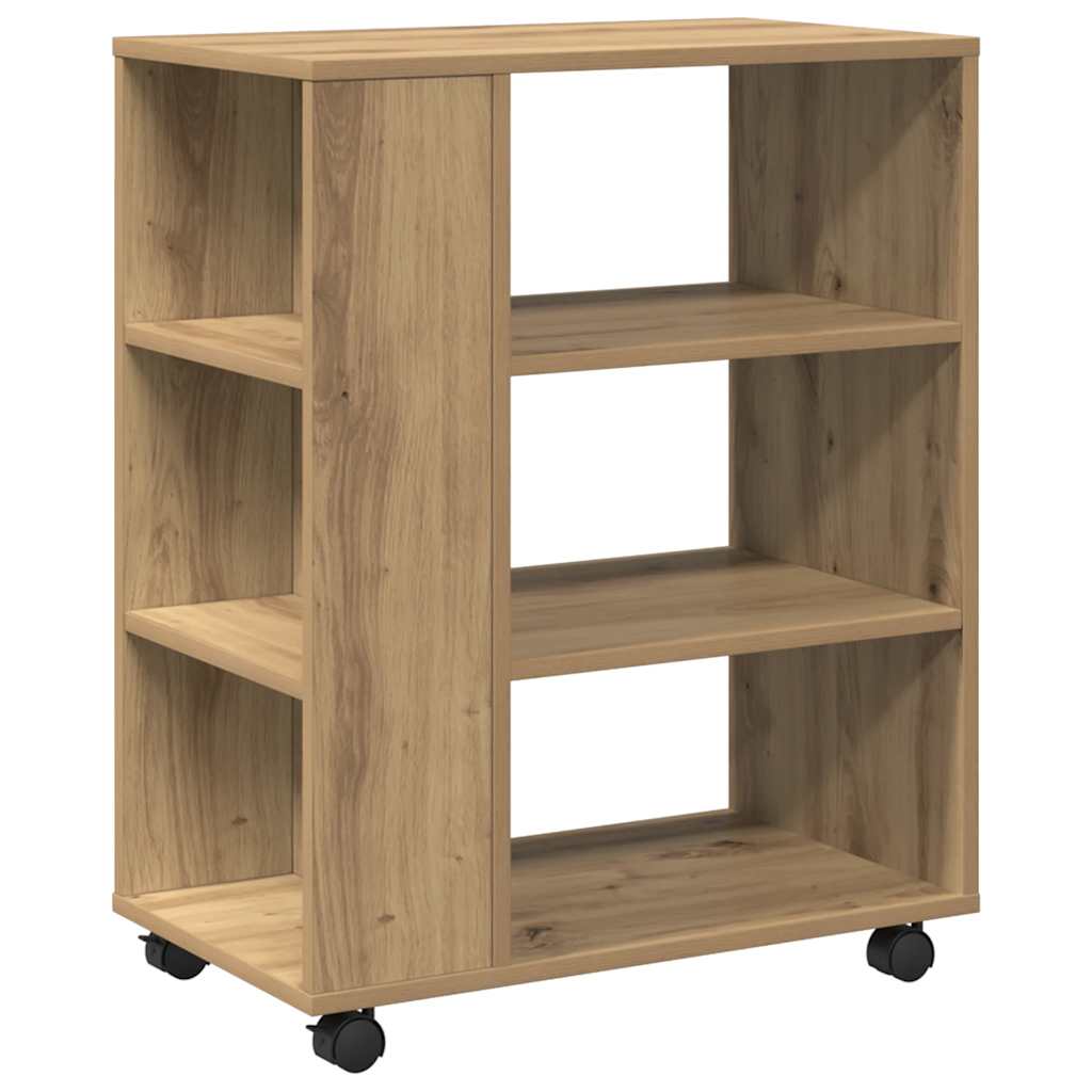 Armadietto con Ruote Rovere Artigianale 60x35x75 cm Truciolato | homemem39