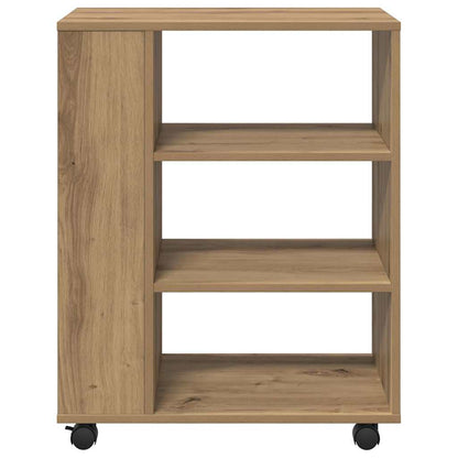 Armadietto con Ruote Rovere Artigianale 60x35x75 cm Truciolato | homemem39