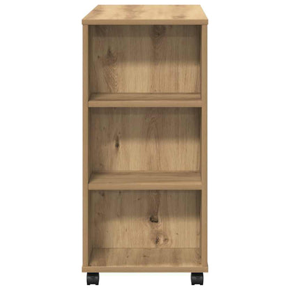 Armadietto con Ruote Rovere Artigianale 60x35x75 cm Truciolato | homemem39