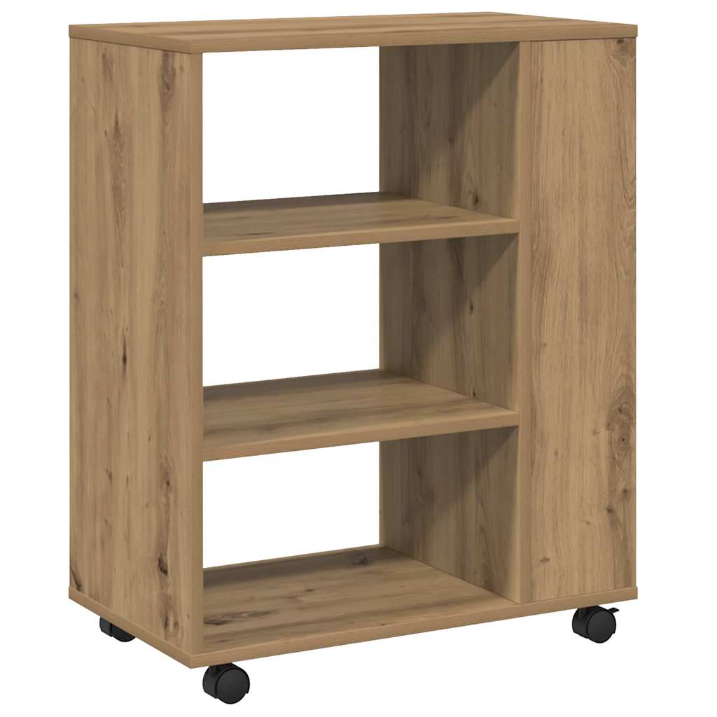 Armadietto con Ruote Rovere Artigianale 60x35x75 cm Truciolato | homemem39