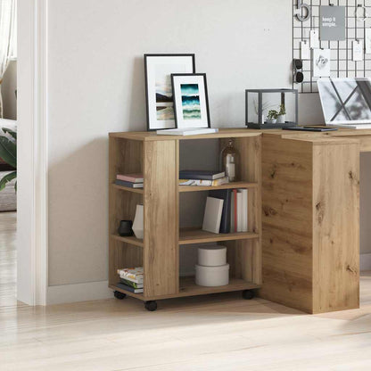 Armadietto con Ruote Rovere Artigianale 60x35x75 cm Truciolato | homemem39