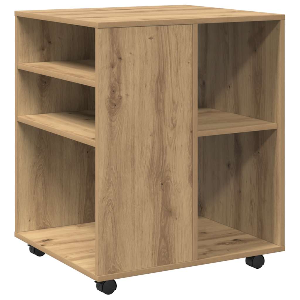 Armadietto con Ruote Rovere Artigianale 60x53x72 cm Truciolato | homemem39