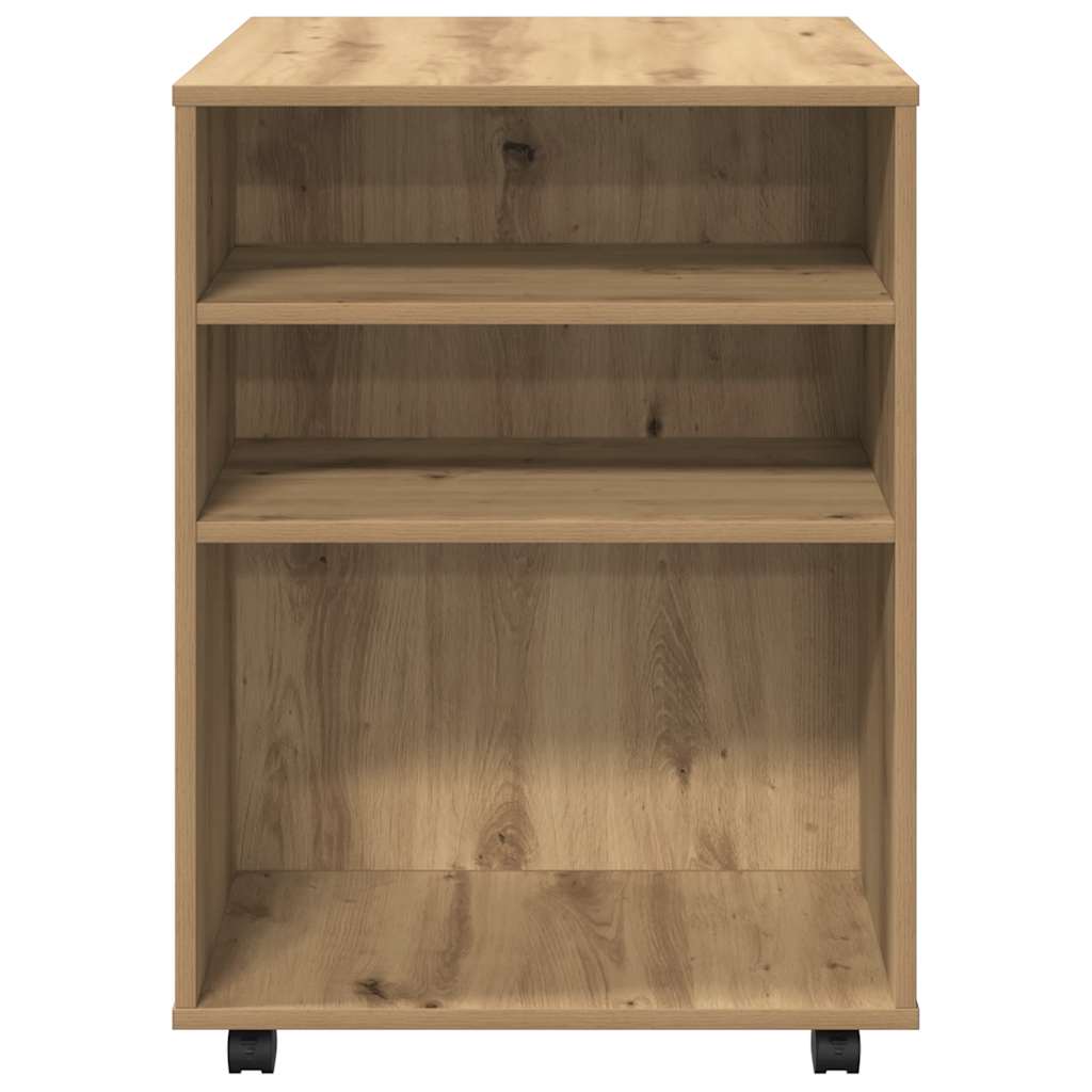 Armadietto con Ruote Rovere Artigianale 60x53x72 cm Truciolato | homemem39