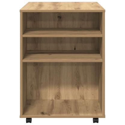 Armadietto con Ruote Rovere Artigianale 60x53x72 cm Truciolato | homemem39