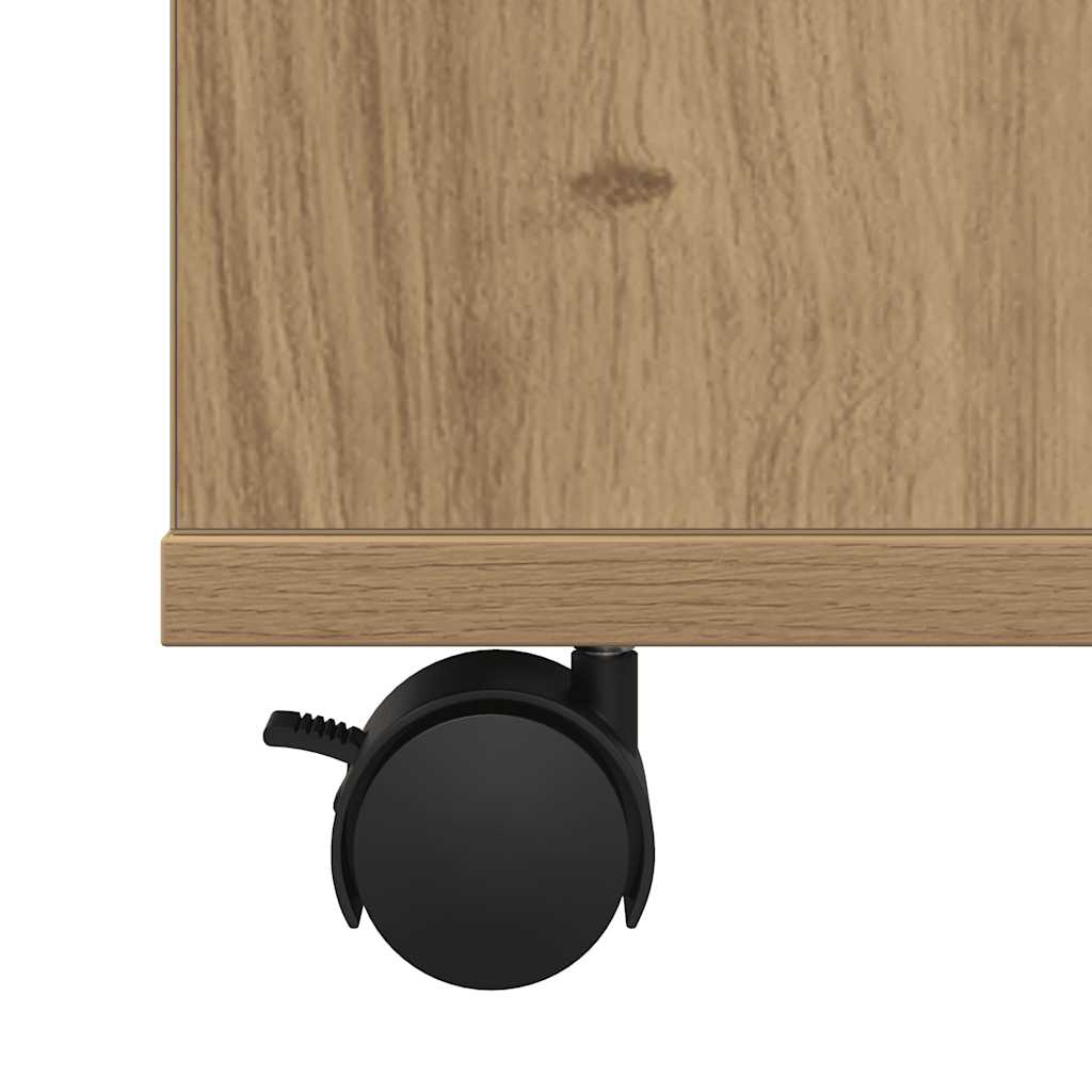 Armadietto con Ruote Rovere Artigianale 60x53x72 cm Truciolato | homemem39