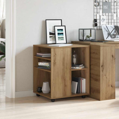 Armadietto con Ruote Rovere Artigianale 60x53x72 cm Truciolato | homemem39