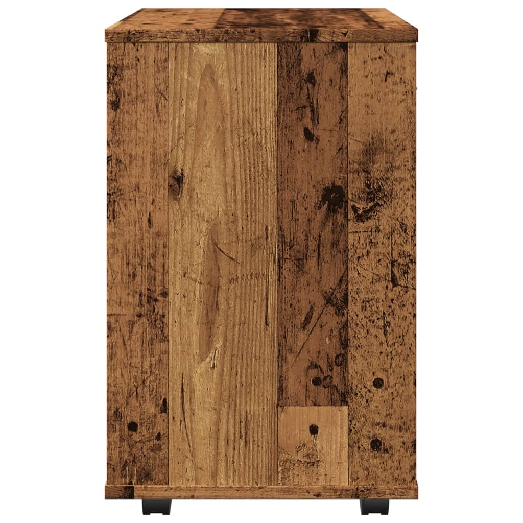 Mobiletto con Ruote Legno Antico 46x36x59 cm in Truciolato | homemem39