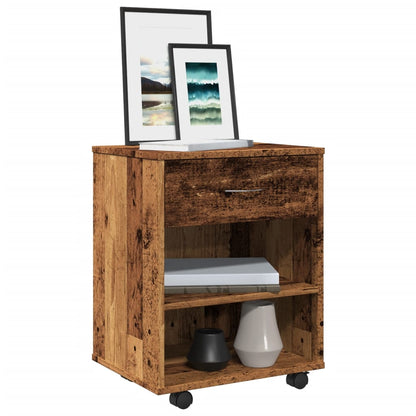 Mobiletto con Ruote Legno Antico 46x36x59 cm in Truciolato | homemem39