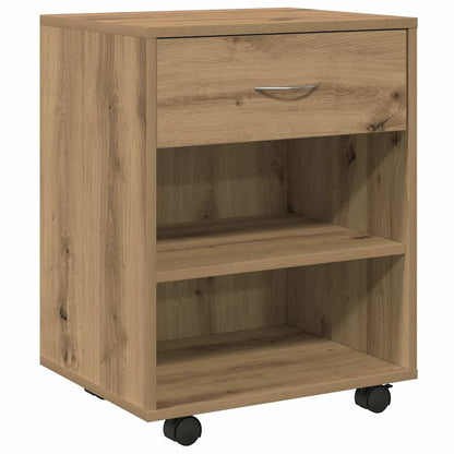 Armadietto con Ruote Rovere Artigianale 46x36x59 cm Truciolato | homemem39