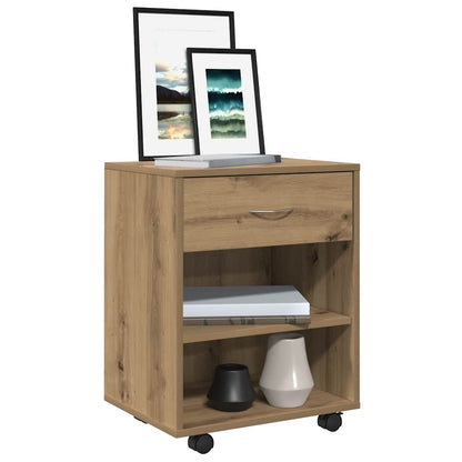 Armadietto con Ruote Rovere Artigianale 46x36x59 cm Truciolato