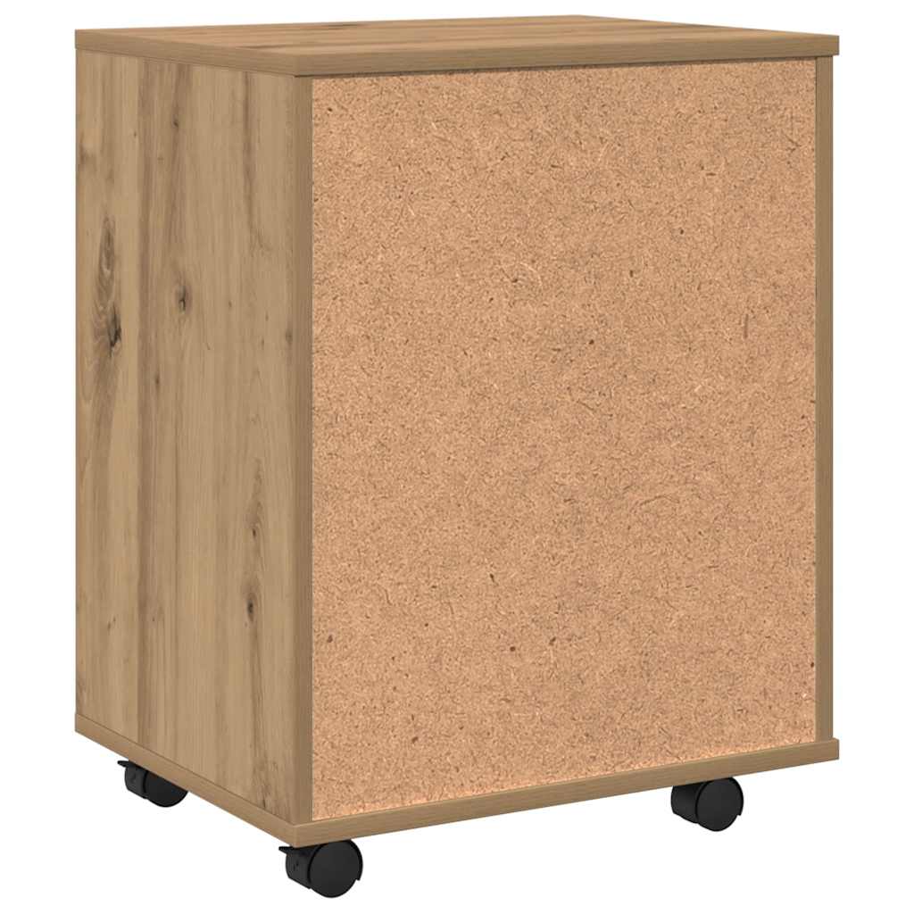 Armadietto con Ruote Rovere Artigianale 46x36x59 cm Truciolato | homemem39