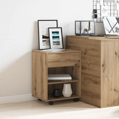 Armadietto con Ruote Rovere Artigianale 46x36x59 cm Truciolato | homemem39