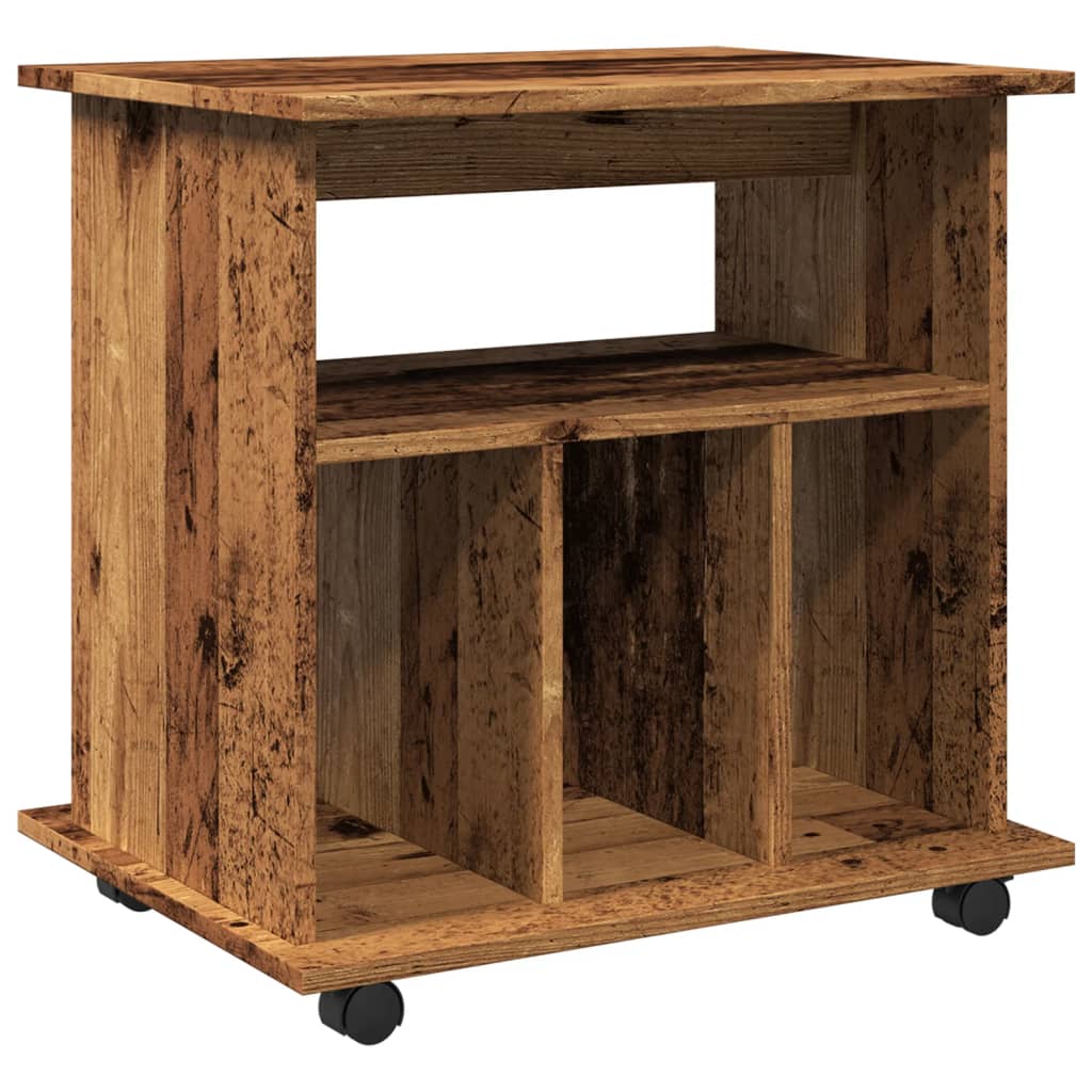Armadietto con Ruote Legno Antico 60x45x60 cm Legno Multistrato | homemem39