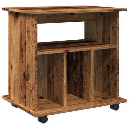 Armadietto con Ruote Legno Antico 60x45x60 cm Legno Multistrato | homemem39