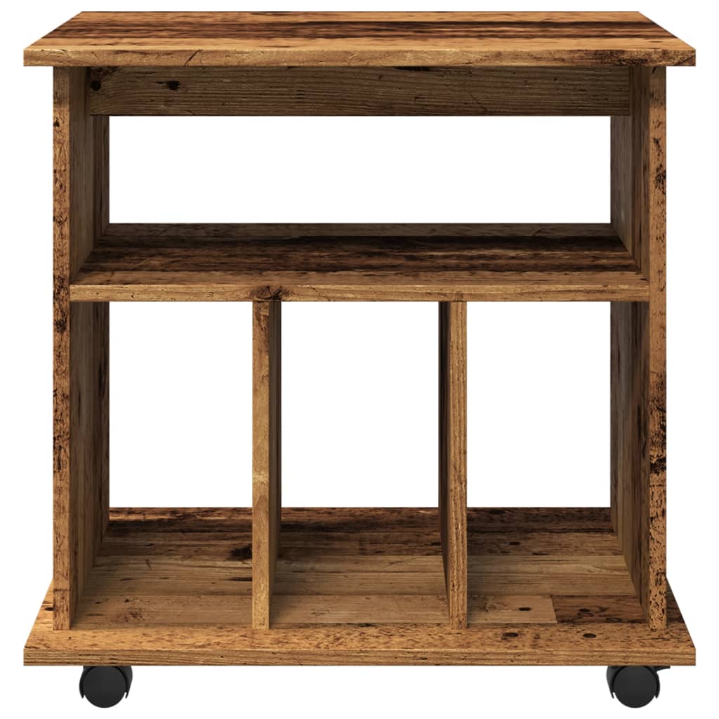 Armadietto con Ruote Legno Antico 60x45x60 cm Legno Multistrato | homemem39