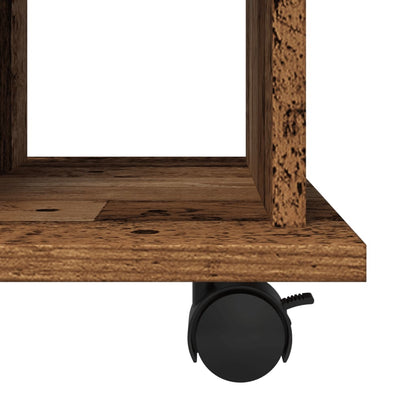 Armadietto con Ruote Legno Antico 60x45x60 cm Legno Multistrato | homemem39