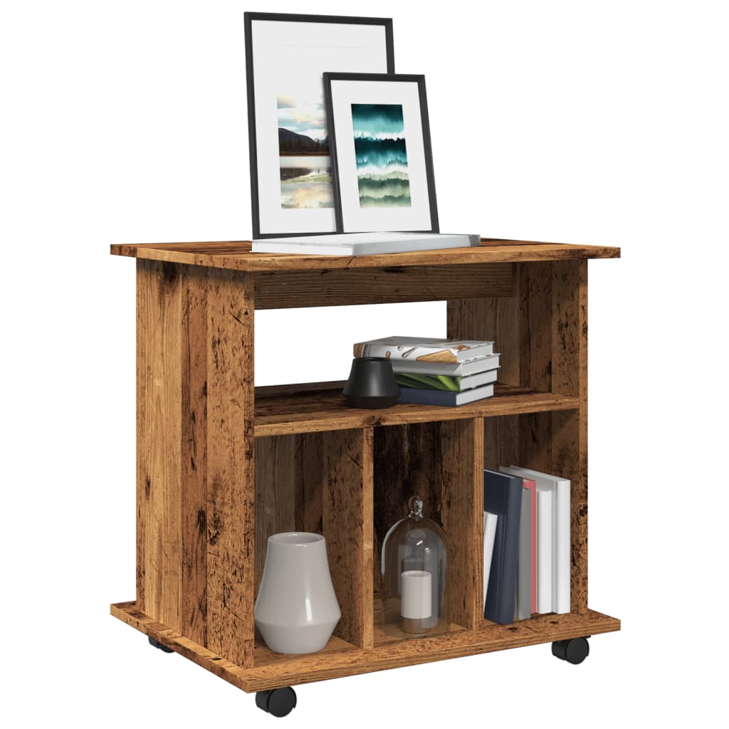 Armadietto con Ruote Legno Antico 60x45x60 cm Legno Multistrato | homemem39