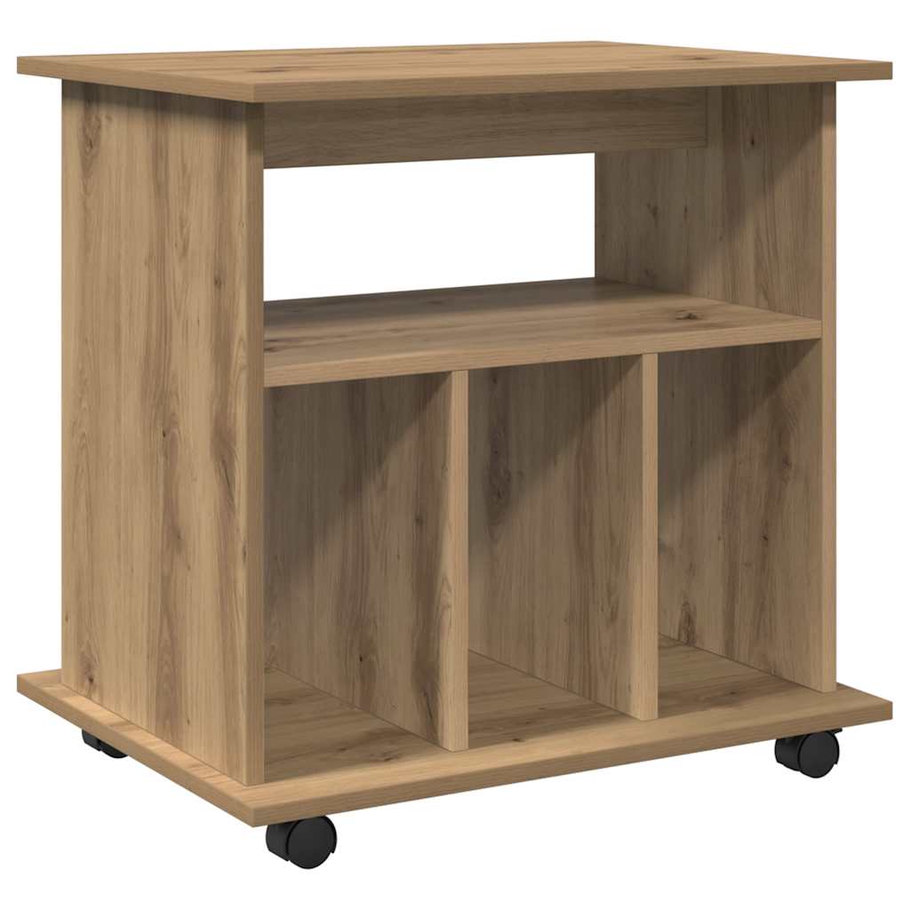 Armadietto con Ruote Rovere Artigianale 60x45x60 cm Truciolato | homemem39
