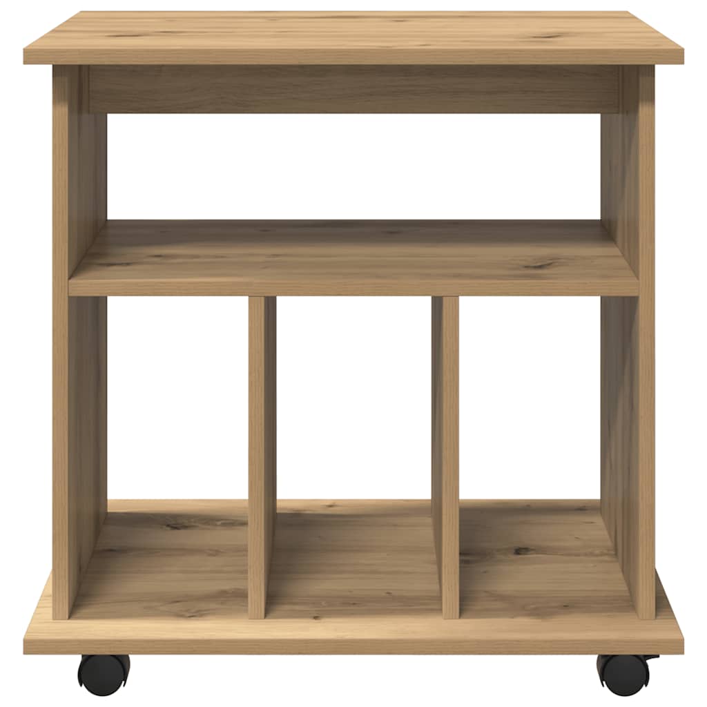Armadietto con Ruote Rovere Artigianale 60x45x60 cm Truciolato | homemem39