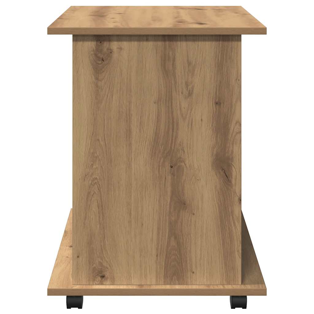 Armadietto con Ruote Rovere Artigianale 60x45x60 cm Truciolato | homemem39