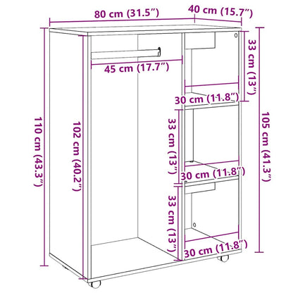 Armadio Legno Antico 80x40x110 cm in Legno Multistrato - homemem39