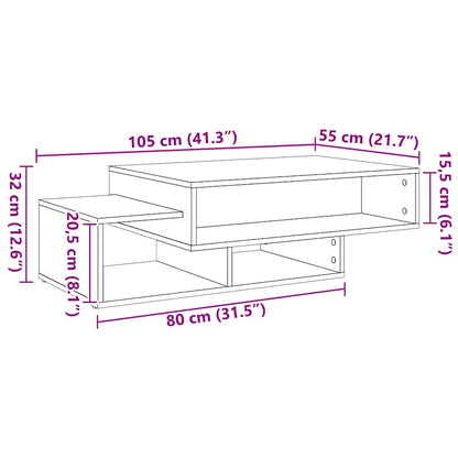 Tavolino Salotto Rovere Artigianale 105x55x32 cm in Truciolato | homemem39