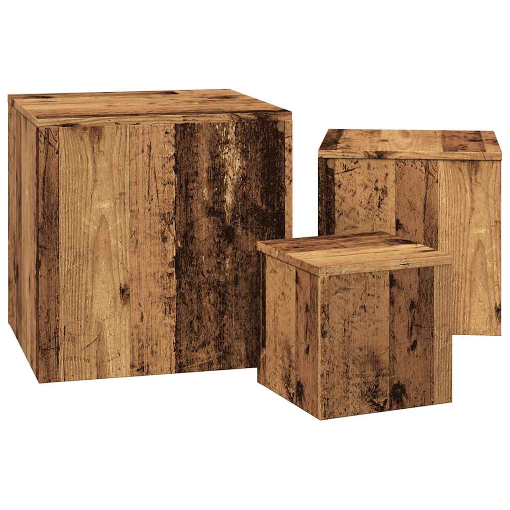 Tavolini 3 pz Legno Antico in Legno Multistrato | homemem39