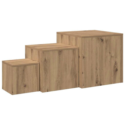 Tavolini 3 pz Rovere Artigianale in Legno Multistrato | homemem39