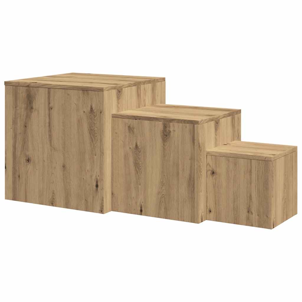 Tavolini 3 pz Rovere Artigianale in Legno Multistrato | homemem39