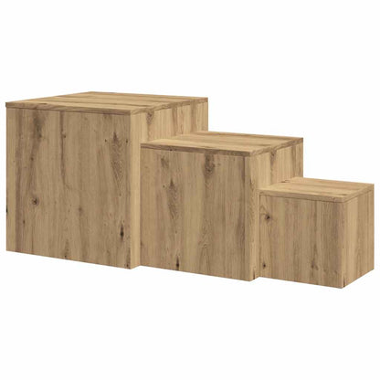 Tavolini 3 pz Rovere Artigianale in Legno Multistrato | homemem39