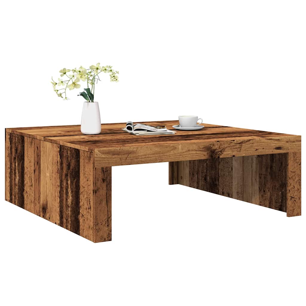 Tavolino Salotto Legno Antico 100x100x35 cm in Truciolato | homemem39