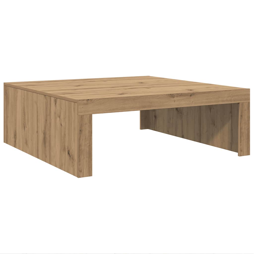 Tavolino Salotto Rovere Artigianale 100x100x35 cm in Truciolato | homemem39