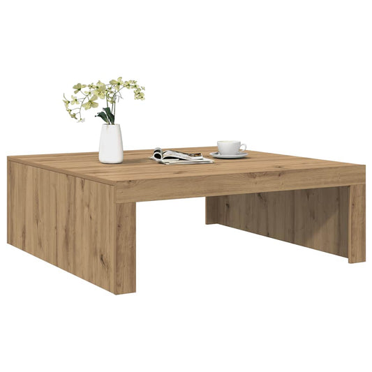 Tavolino Salotto Rovere Artigianale 100x100x35 cm in Truciolato | homemem39