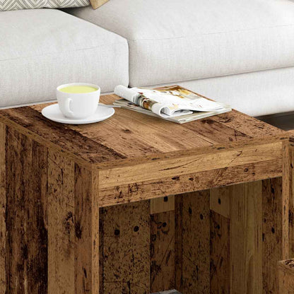 Tavolini Impilabili 3 pz Legno Antico in Legno Multistrato