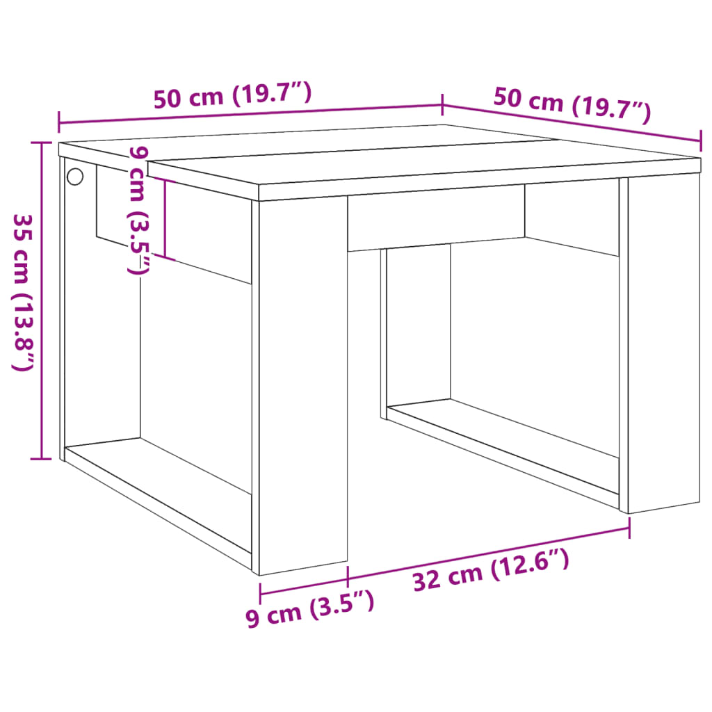 Tavolino Legno Antico 50x50x35 cm in Truciolato | homemem39