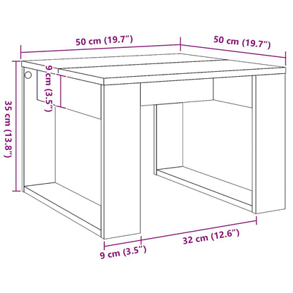 Tavolino da Salotto Rovere Artigianale 50x50x35cm in Truciolato | homemem39