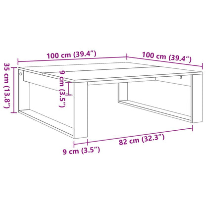 Tavolino Salotto Legno Antico 100x100x35 cm in Truciolato | homemem39