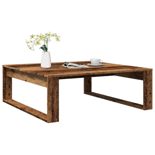 Tavolino Salotto Legno Antico 100x100x35 cm in Truciolato | homemem39