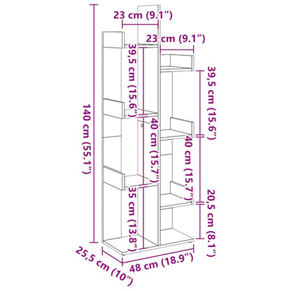 Libreria Legno Antico 48x25,5x140 cm in Legno Multistrato | homemem39