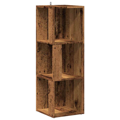 Mobile Angolare Legno Antico 33x33x100 cm Legno Multistrato